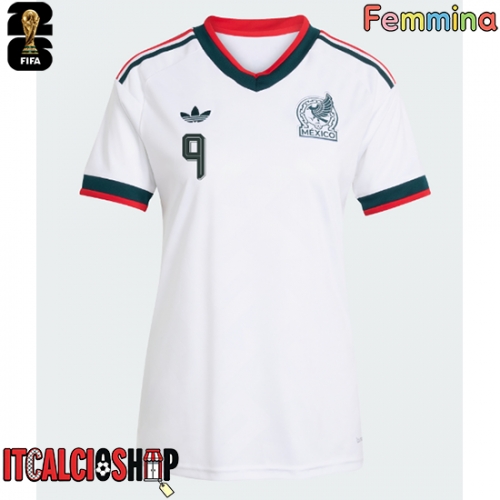 Messico Raul Jimenez #9 Seconda Maglia Femmina Mondiali 2026 Manica Corta